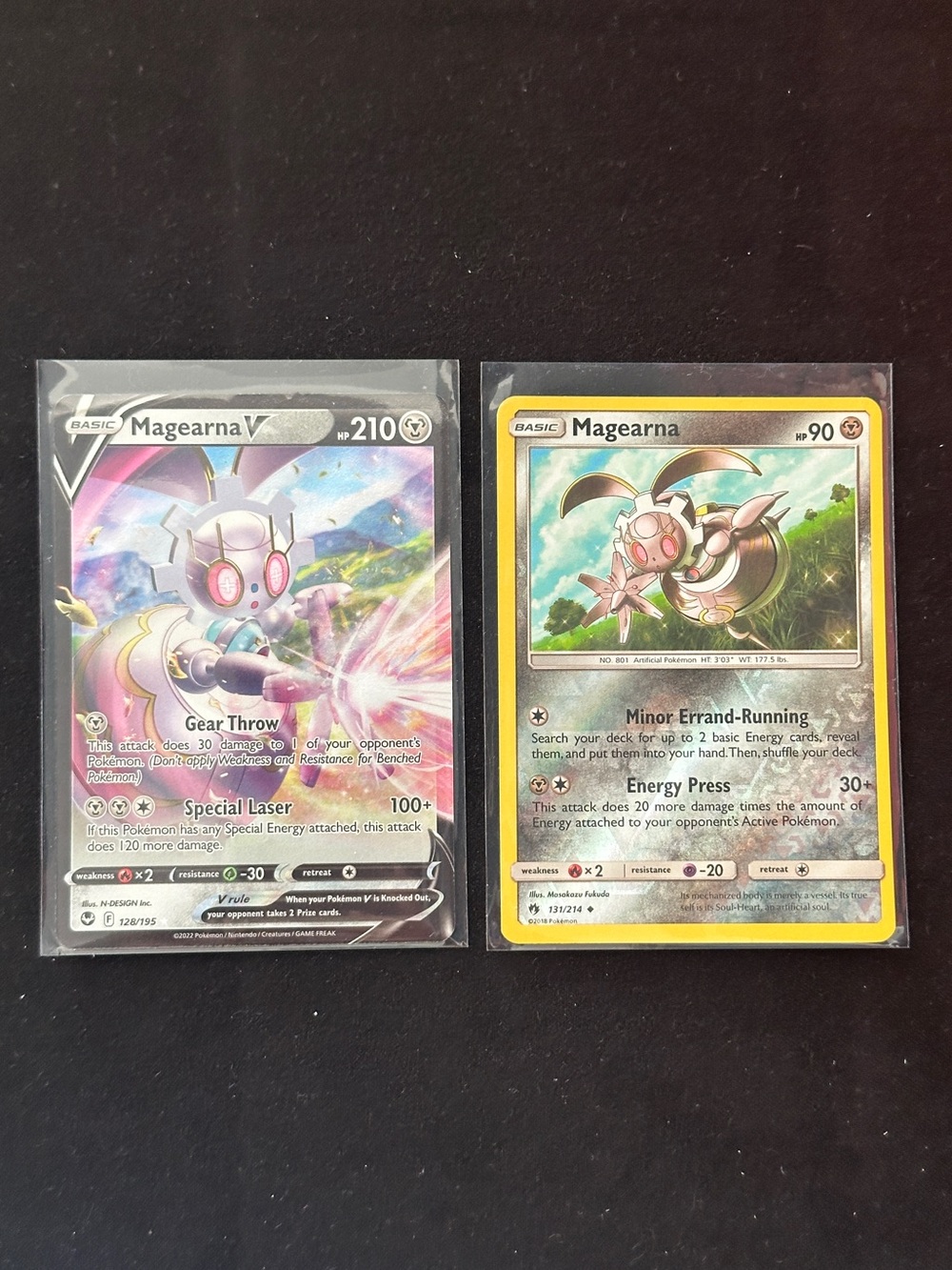 (2) Pokemon TCG Cards - Magearna V 128/195 & Magearna 131/214